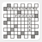 Crossword Puzzle Lover Vierkante Sticker (Voorkant)