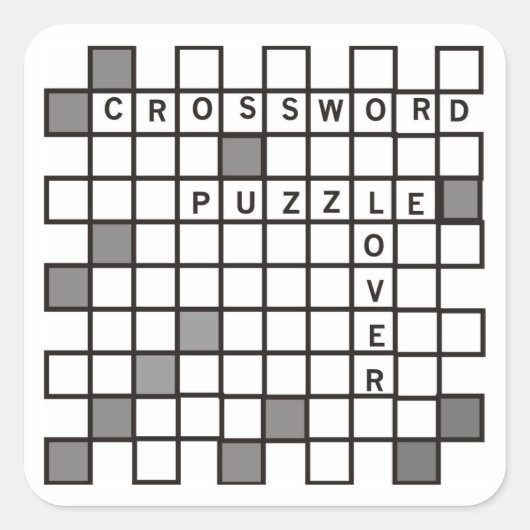 Crossword Puzzle Lover Vierkante Sticker (Voorkant)