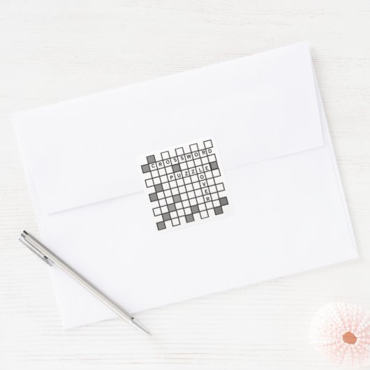 Crossword Puzzle Lover Vierkante Sticker (Envelop)
