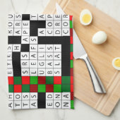 Crossword Puzzle Lovers Kitchen Towel! Theedoek (Quarter Fold)
