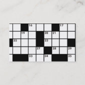 Crossword Puzzle Lovers Visitekaartjes (Achterkant)