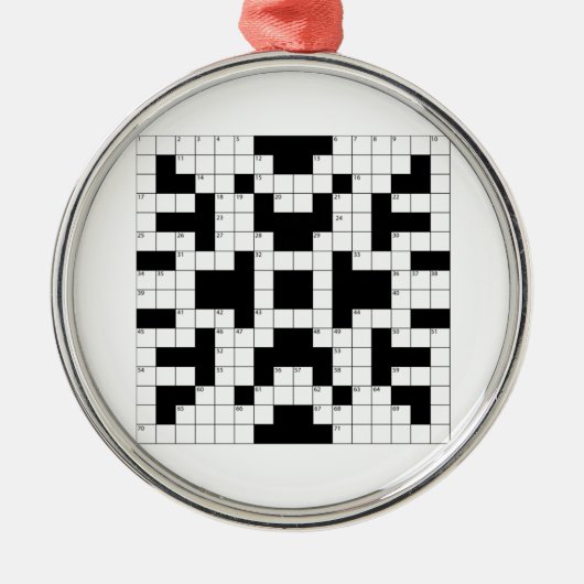 Crossword Puzzle Metalen Ornament (Voorkant)