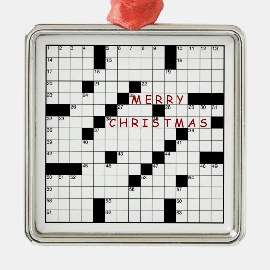 Crossword Puzzle Metalen Ornament (Voorkant)