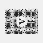Crossword Puzzle Monogram Fleece Deken (Voorkant (Horizontaal))