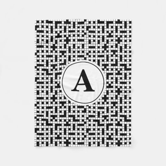 Crossword Puzzle Monogram Fleece Deken (Voorkant)
