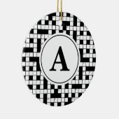 Crossword Puzzle Monogram Keramisch Ornament (Rechts)