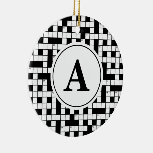 Crossword Puzzle Monogram Keramisch Ornament (Rechts)