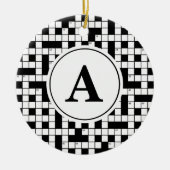 Crossword Puzzle Monogram Keramisch Ornament (Voorkant)