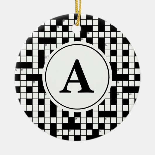 Crossword Puzzle Monogram Keramisch Ornament (Voorkant)
