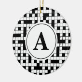 Crossword Puzzle Monogram Keramisch Ornament (Links)