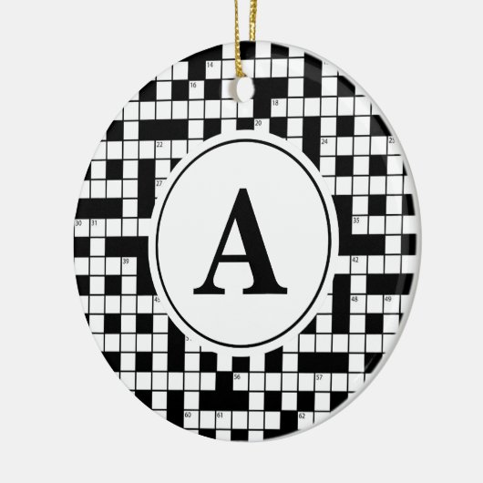 Crossword Puzzle Monogram Keramisch Ornament (Links)