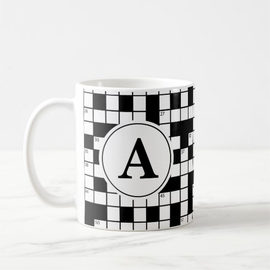 Crossword Puzzle Monogram Koffiemok (Links)