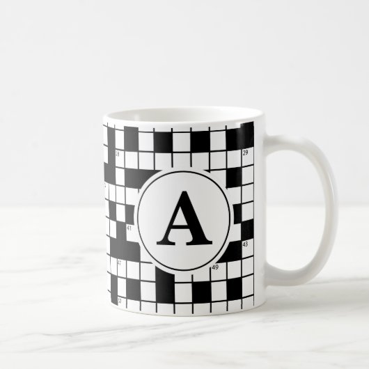 Crossword Puzzle Monogram Koffiemok (Rechts)