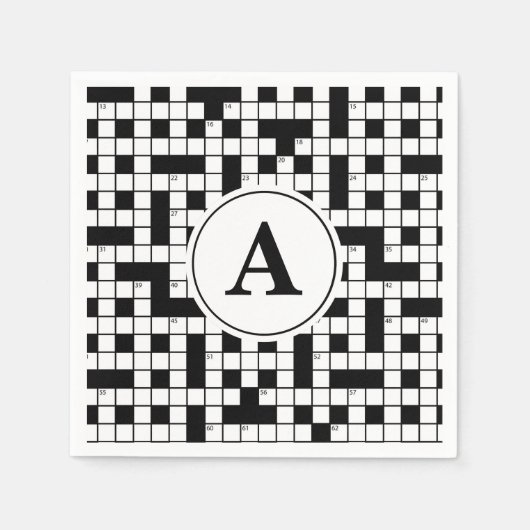 Crossword Puzzle Monogram Servetten (Voorkant)