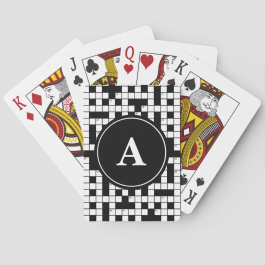 Crossword Puzzle Monogram Speelkaarten (Achterkant)