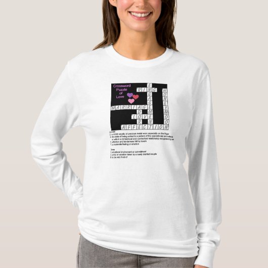 Crossword Puzzle of Love Hoodie T-shirt (Voorkant)