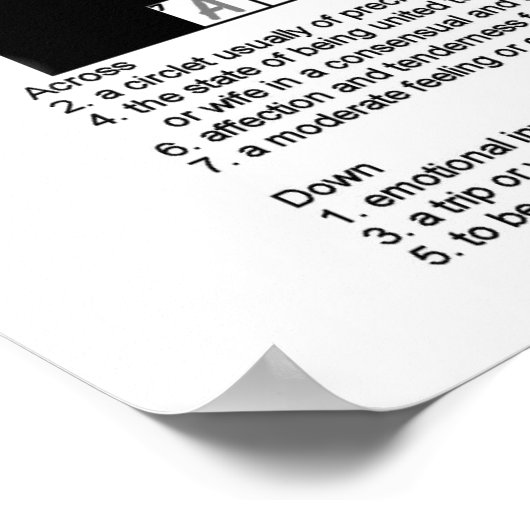 Crossword Puzzle of Love Poster (Hoek)