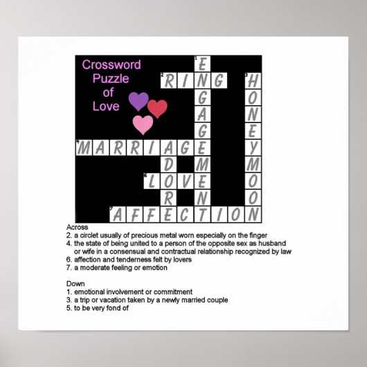Crossword Puzzle of Love Poster (Voorkant)