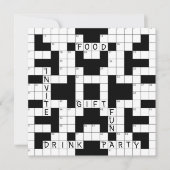 Crossword Puzzle Party Kaart (Voorkant)