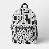 Crossword Puzzle Pattern Bedrukte Rugzak (Voorkant)