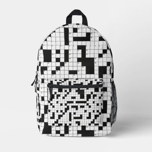 Crossword Puzzle Pattern Bedrukte Rugzak (Voorkant)