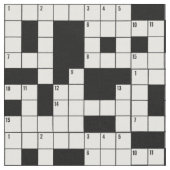 Crossword Puzzle Pattern Fabric Stof (Close Up)