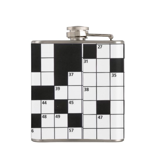 Crossword Puzzle Pattern Heupfles (Achterkant)