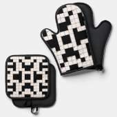 Crossword Puzzle Pattern Ovenwant & Pannenlap Set (Voorkant / Achterkant)