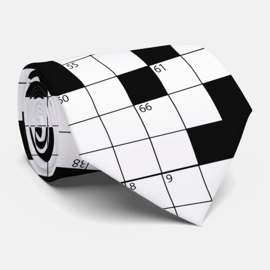 Crossword Puzzle Pattern Stropdas (Opgerold)