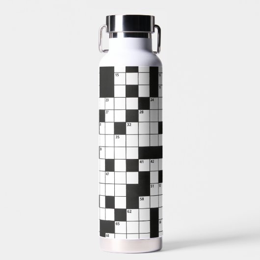 Crossword Puzzle Pattern Waterfles (Voorkant)