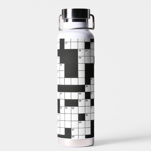 Crossword Puzzle Pattern Waterfles (Achterkant)