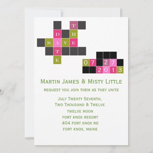 Crossword Puzzle Save the Date (Achterkant)