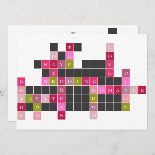 Crossword Puzzle Save the Date (Voorkant / Achterkant)
