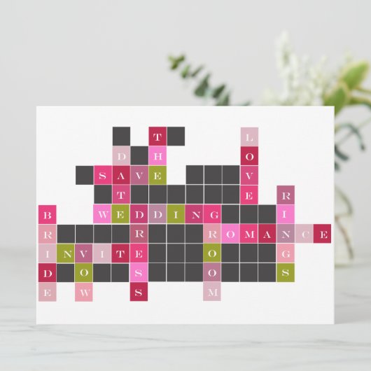 Crossword Puzzle Save the Date (Staand voorkant)
