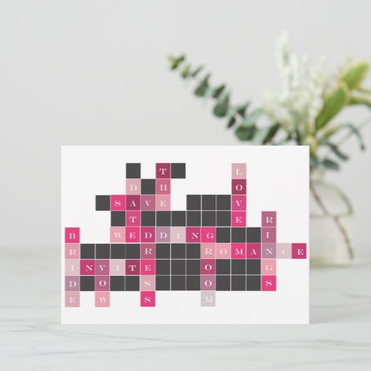 Crossword Puzzle Save the Date (Staand voorkant)