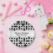 Crossword Puzzle Theme Birthday Papieren Bordje (Feest)