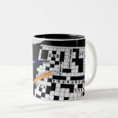 Crossword Puzzle Tweekleurige Koffiemok (Voorkant rechts)