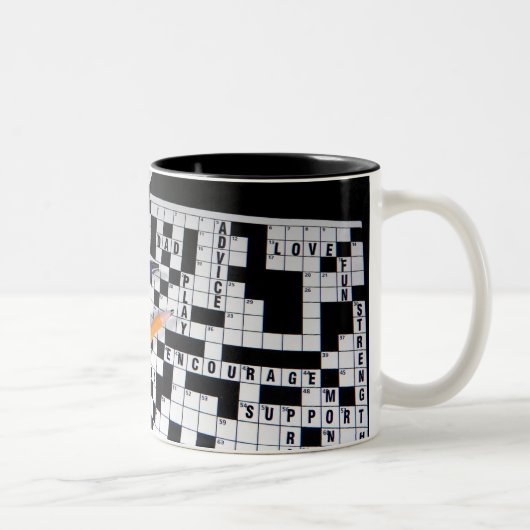 Crossword Puzzle Tweekleurige Koffiemok (Rechts)