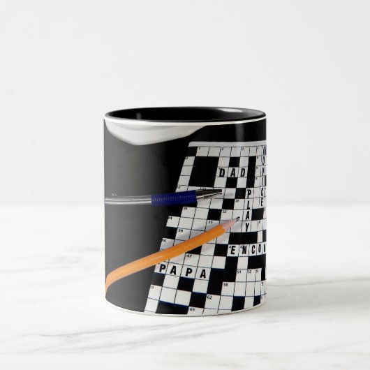 Crossword Puzzle Tweekleurige Koffiemok (Center)