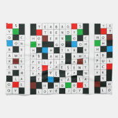 Crossword Puzzle w/Holiday Thema op handdoek (Horizontaal)