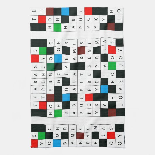 Crossword Puzzle w/Holiday Thema op handdoek (Verticaal)