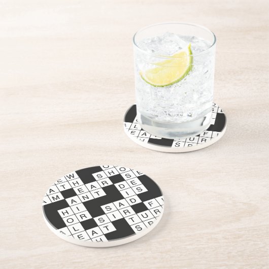 Crossword Puzzle Zandsteen Onderzetter (Zijkant)