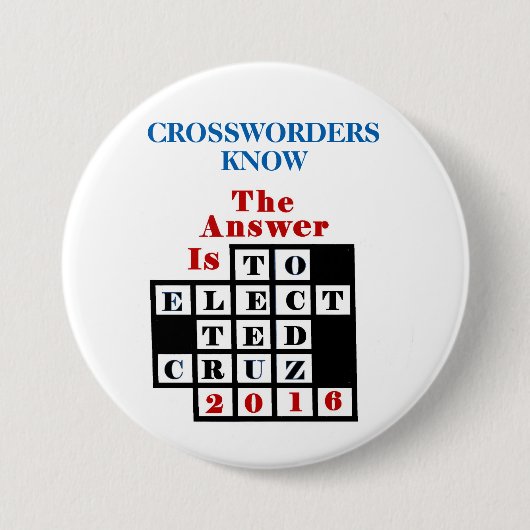 Crossword Puzzlers voor Cruz Ronde Button 7,6 Cm (Voorkant)