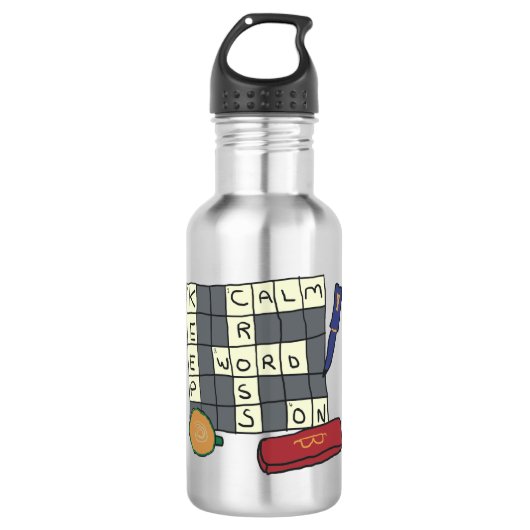 Crossword Puzzles Waterfles (Voorkant)