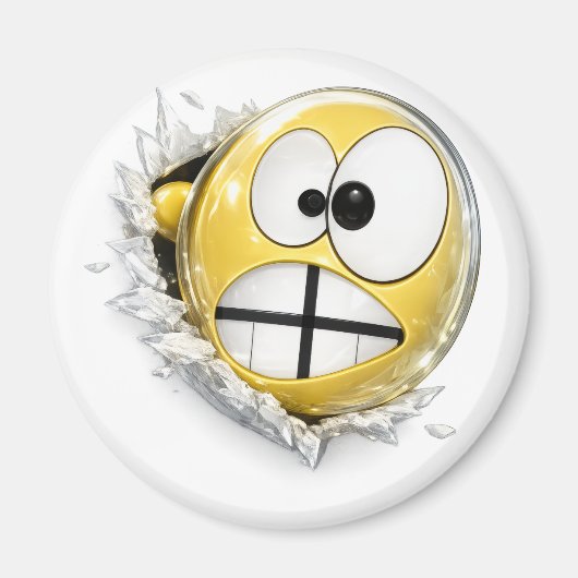 Crossy 3D Emoji Round Magnet (Voorkant)