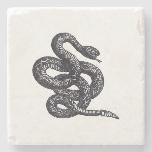 Crotalus Cascavella slang (giftige groefkopadder) Stenen Onderzetter