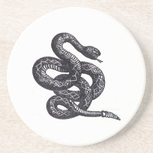Crotalus Cascavella slang (giftige groefkopadder) Zandsteen Onderzetter