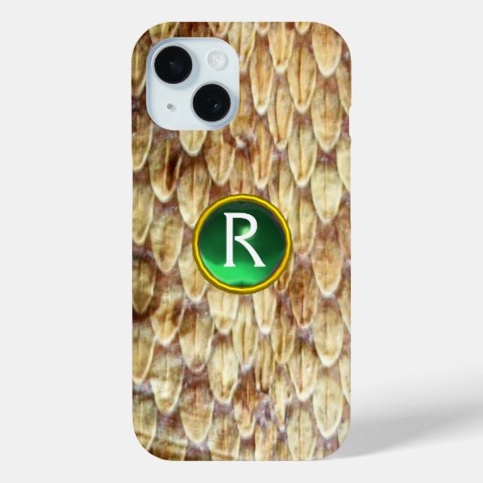 CROTALUS Gedrukte slang Groene Gem Monogram huid Case-Mate iPhone Case (Achterkant)