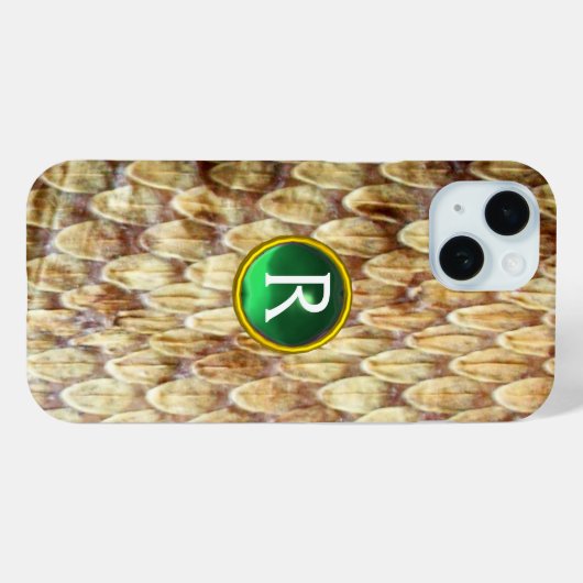 CROTALUS Gedrukte slang Groene Gem Monogram huid Case-Mate iPhone Case (Achterkant (horizontaal))