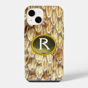 CROTALUS Gedrukte Slangenhuid Grijze Edelsteen Mon iPhone 14 Hoesje